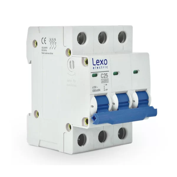 Interruptor Automático 3x25A 6Ka LEXO Curva C