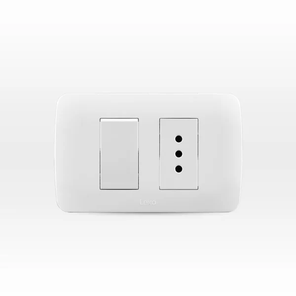 Interruptor 9/12+Enchufe Simple Blanco