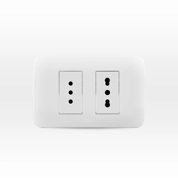 Enchufe Doble 10-16a Simple Blanco
