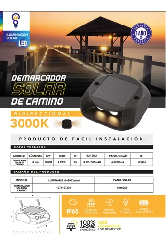 Foco Demarcador Solar Bidireccional 3000k LOGIC