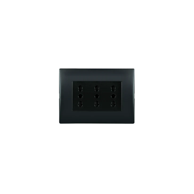Enchufe Andes triplex 10/16a Black LEXO